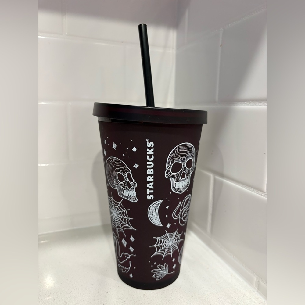 Starbucks 2019 Matte Plum Skull Tattoo Tumbler